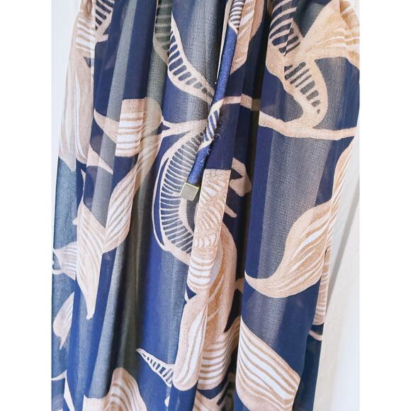 PatBo Stargazer Navy Floral Maxi Dress XS Halter Boho Coastal Vacation Boho Luxe - Picture 8 of 12